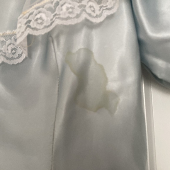 Vintage baby blue silk dress - Picture 4 of 15